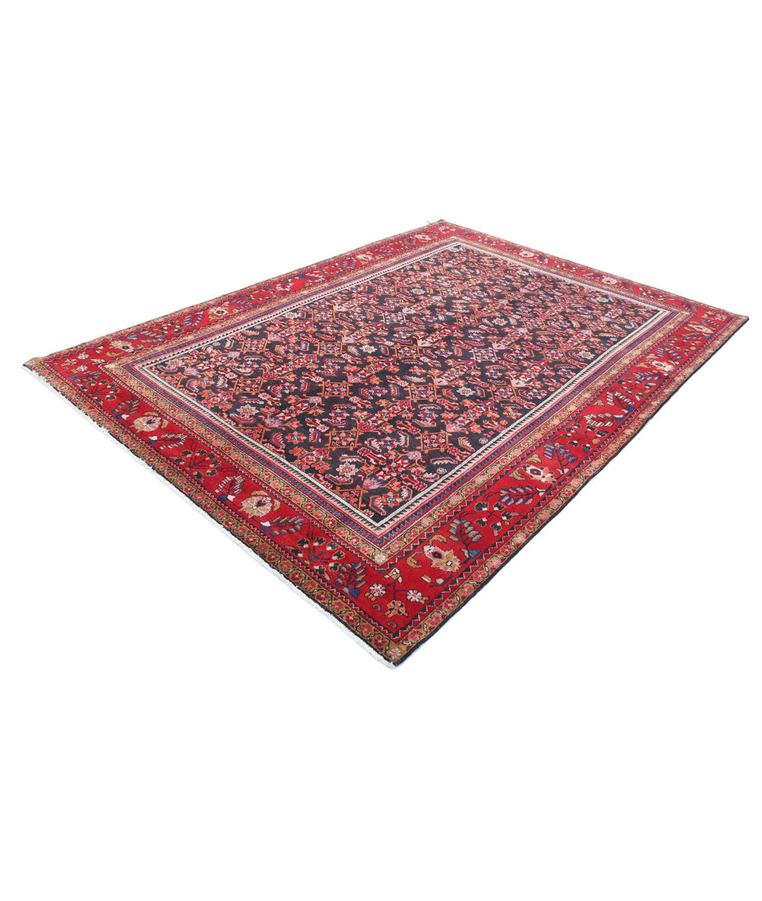 Afghan Hamadan Rug 6' 11" x 9' 11" Hand-Knotted | No. AT91693