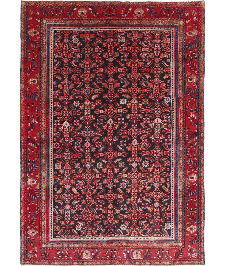 Afghan Hamadan Rug 6' 11" x 9' 11" Hand-Knotted | No. AT91693