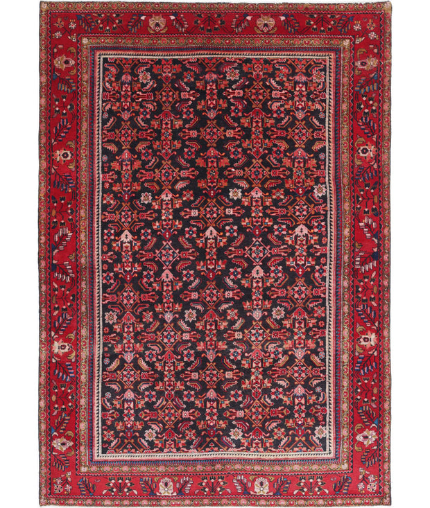 Hand Knotted Oriental Hamadan Wool Rug 6' 11" x 9' 11" - No. AT91693