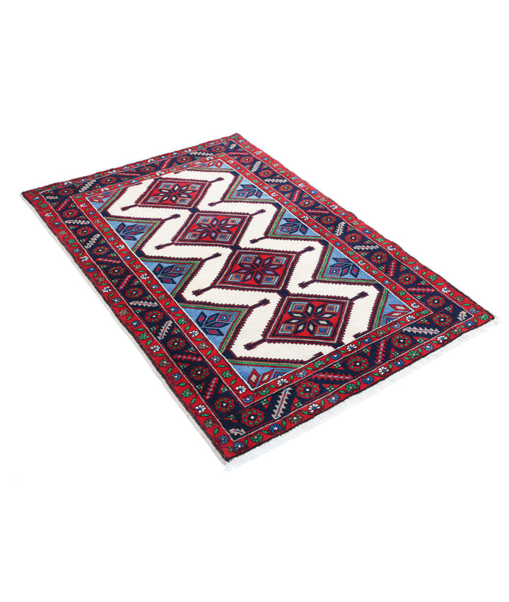 Afghan Oriental Rug 3' 5" x 4' 9" Hand-Knotted | No. AT46525