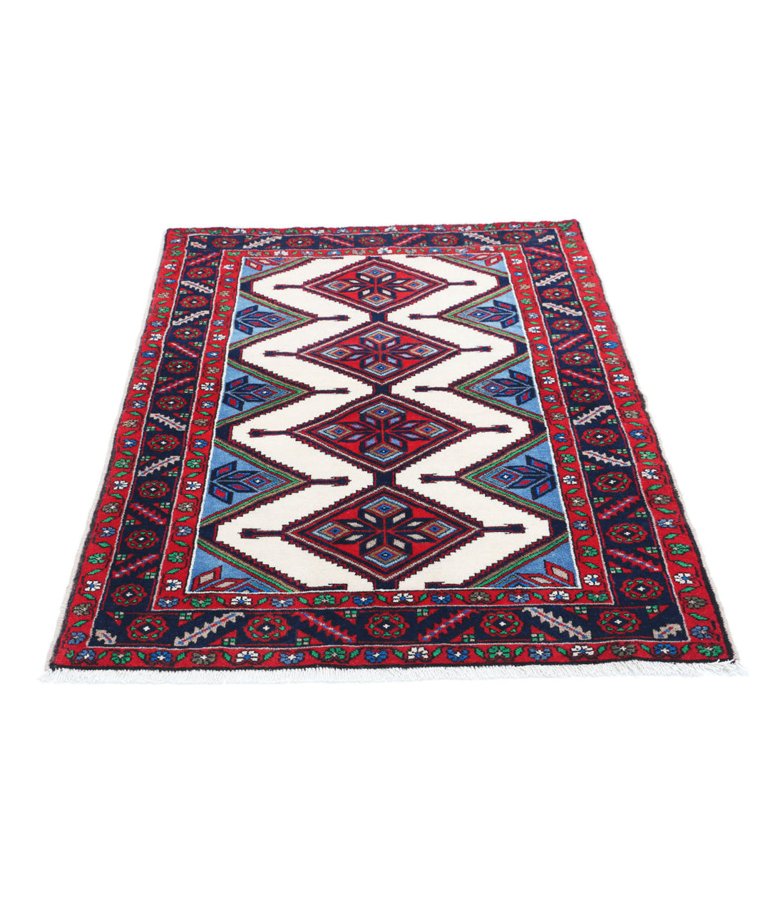 Afghan Oriental Rug 3' 5" x 4' 9" Hand-Knotted | No. AT46525