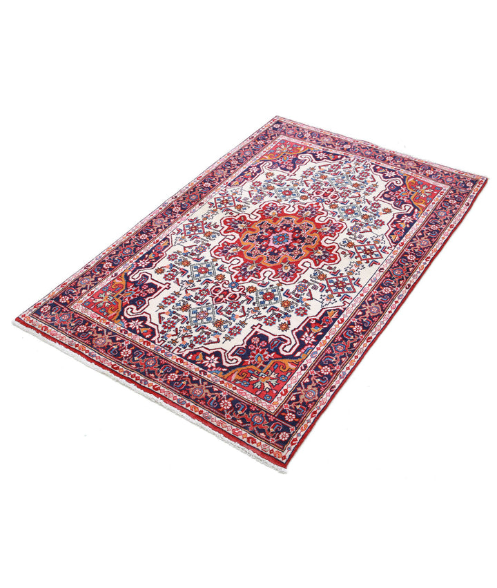 Oriental Hamadan Rug 3' 3" x 5' 1" Hand-Knotted | No. AT34211