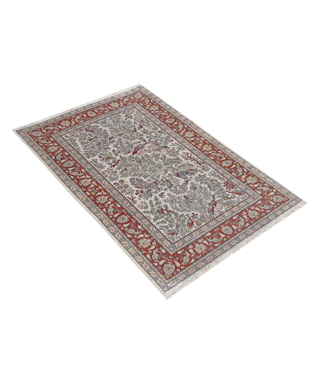 Afghan Hereke Rug 2' 7" x 3' 11" Hand-Knotted | No. AT23313