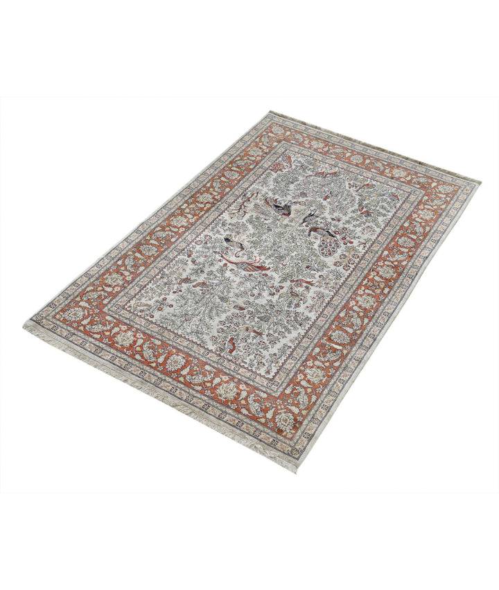 Afghan Hereke Rug 2' 7" x 3' 11" Hand-Knotted | No. AT23313