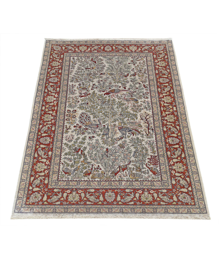 Afghan Hereke Rug 2' 7" x 3' 11" Hand-Knotted | No. AT23313
