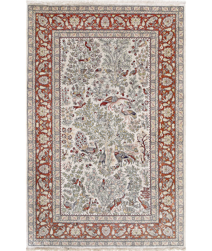 Afghan Hereke Rug 2' 7" x 3' 11" Hand-Knotted | No. AT23313
