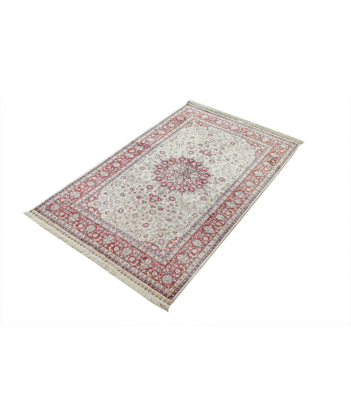 Afghan Hereke Rug 3' 1" x 4' 10" Hand-Knotted | No. AT80957