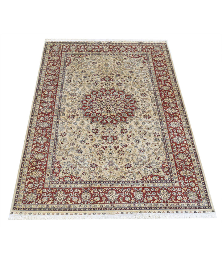 Afghan Hereke Rug 3' 1" x 4' 10" Hand-Knotted | No. AT80957