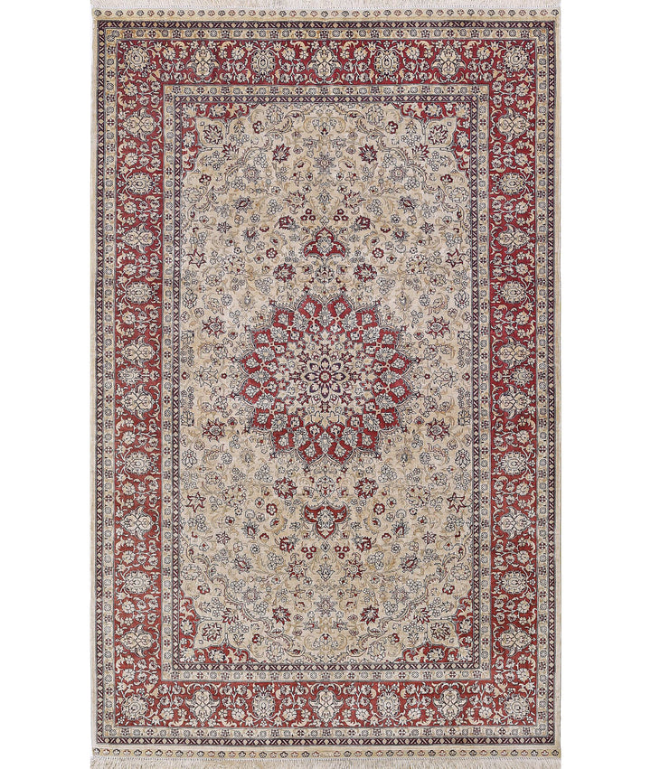 Afghan Hereke Rug 3' 1" x 4' 10" Hand-Knotted | No. AT80957