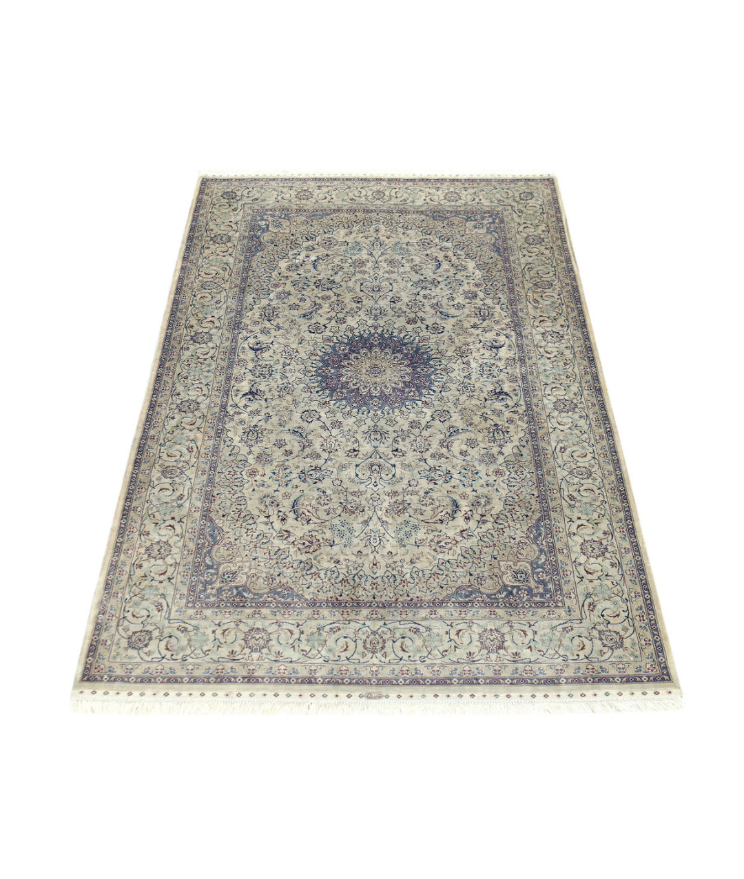 Beige Afghan Hereke Rug 3' 0" x 5' 0" Hand-Knotted | No. AT25055