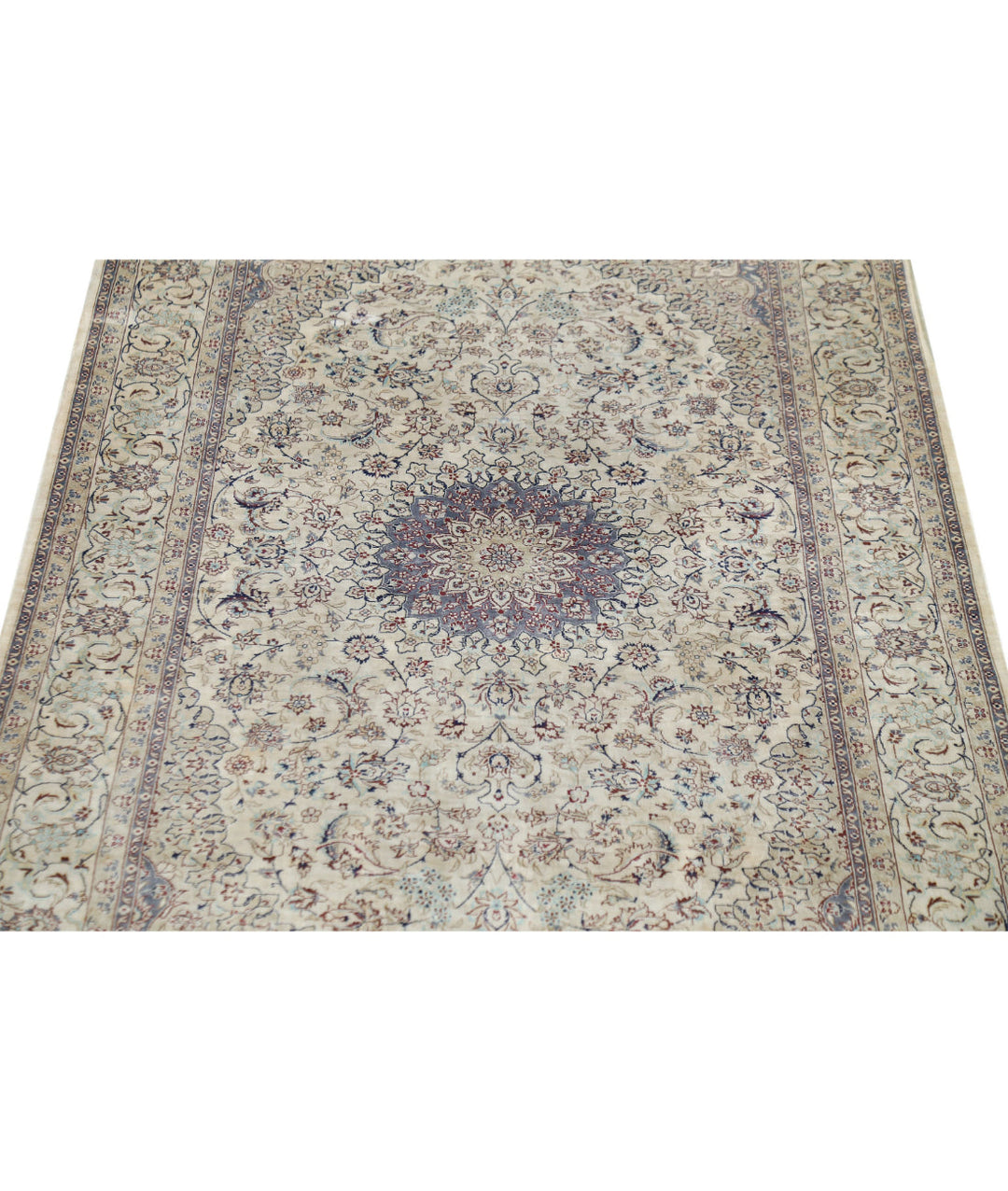 Beige Afghan Hereke Rug 3' 0" x 5' 0" Hand-Knotted | No. AT25055