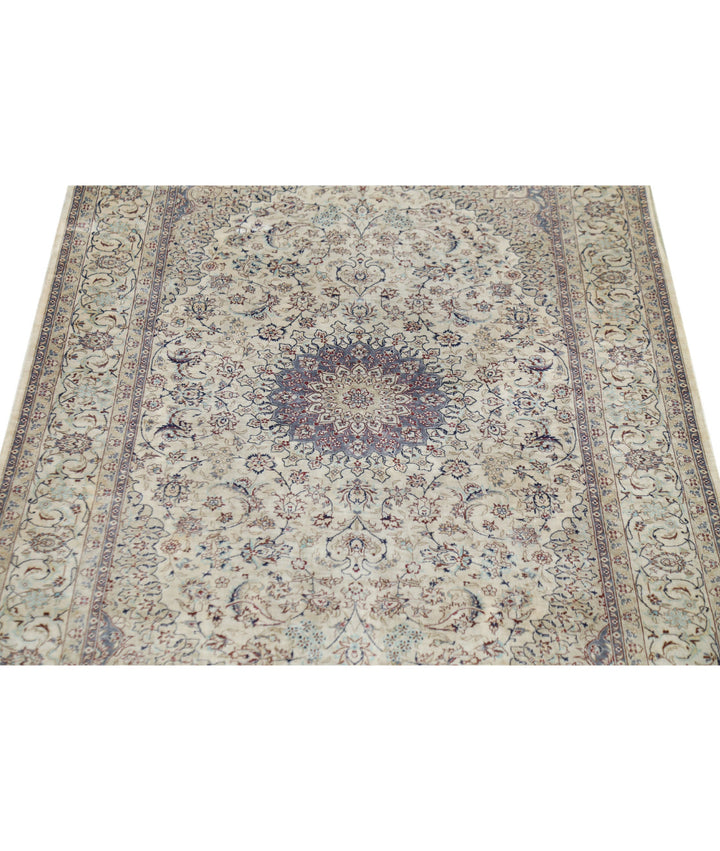 Beige Afghan Hereke Rug 3' 0" x 5' 0" Hand-Knotted | No. AT25055