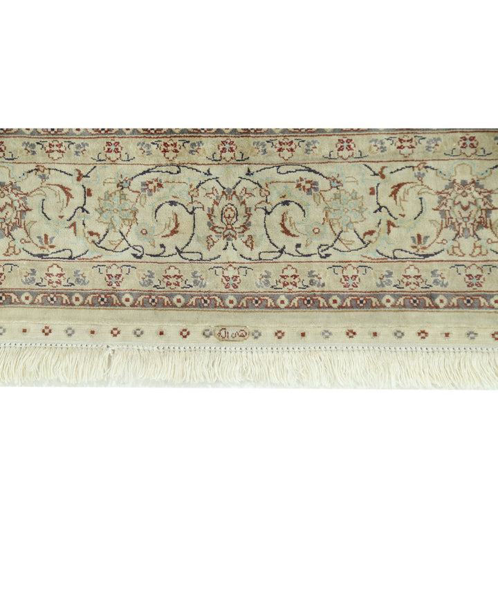 Beige Afghan Hereke Rug 3' 0" x 5' 0" Hand-Knotted | No. AT25055