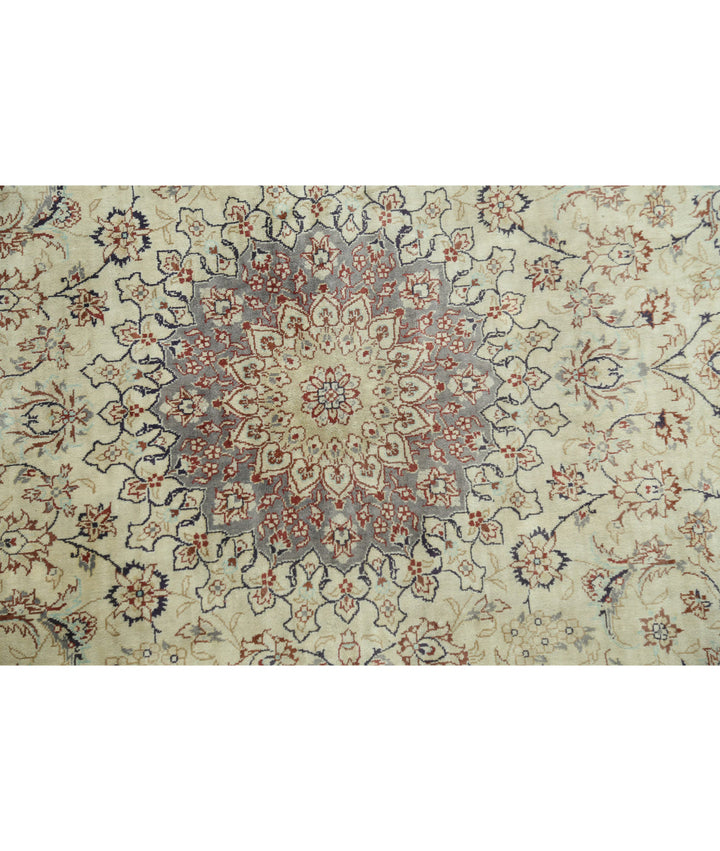 Beige Afghan Hereke Rug 3' 0" x 5' 0" Hand-Knotted | No. AT25055
