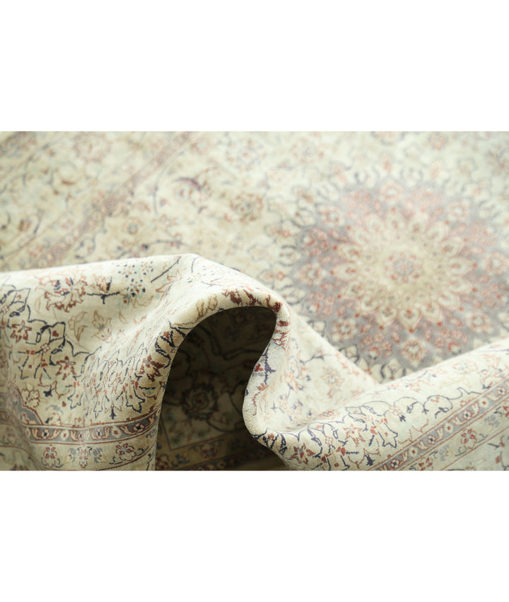 Beige Afghan Hereke Rug 3' 0" x 5' 0" Hand-Knotted | No. AT25055