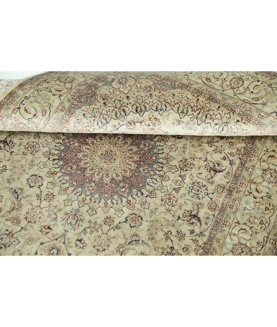 Beige Afghan Hereke Rug 3' 0" x 5' 0" Hand-Knotted | No. AT25055