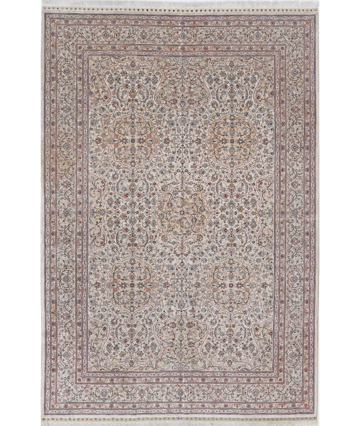 Afghan Hereke Rug 6' 0" x 9' 0" Hand-Knotted | No. AT63345
