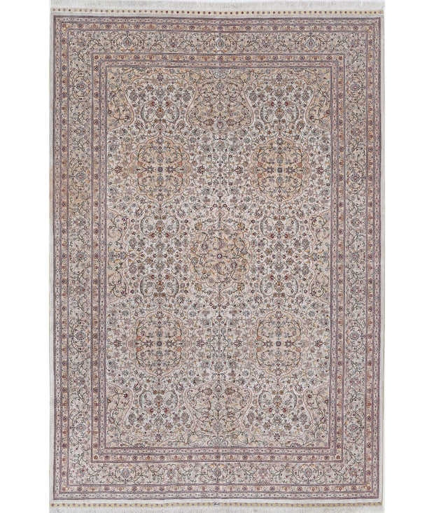 Hand Knotted Masterpiece Hereke Fine Silk Rug 6' 0" x 9' 0" - No. AT63345