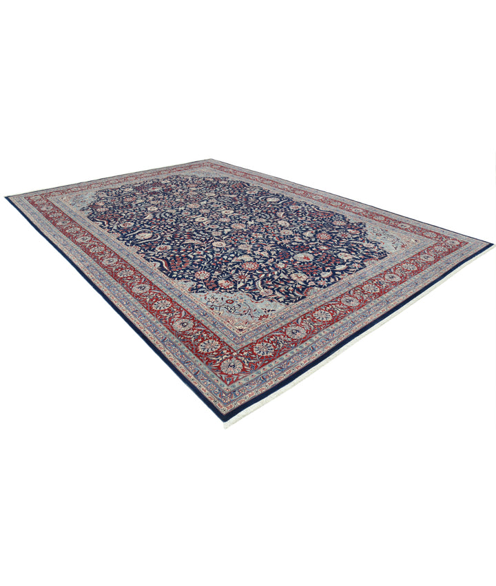Blue Pakistani Oriental Rug 9' 9" x 13' 10" Hand-Knotted | No. AT91629