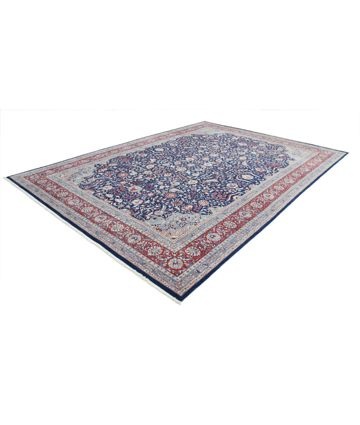 Blue Pakistani Oriental Rug 9' 9" x 13' 10" Hand-Knotted | No. AT91629