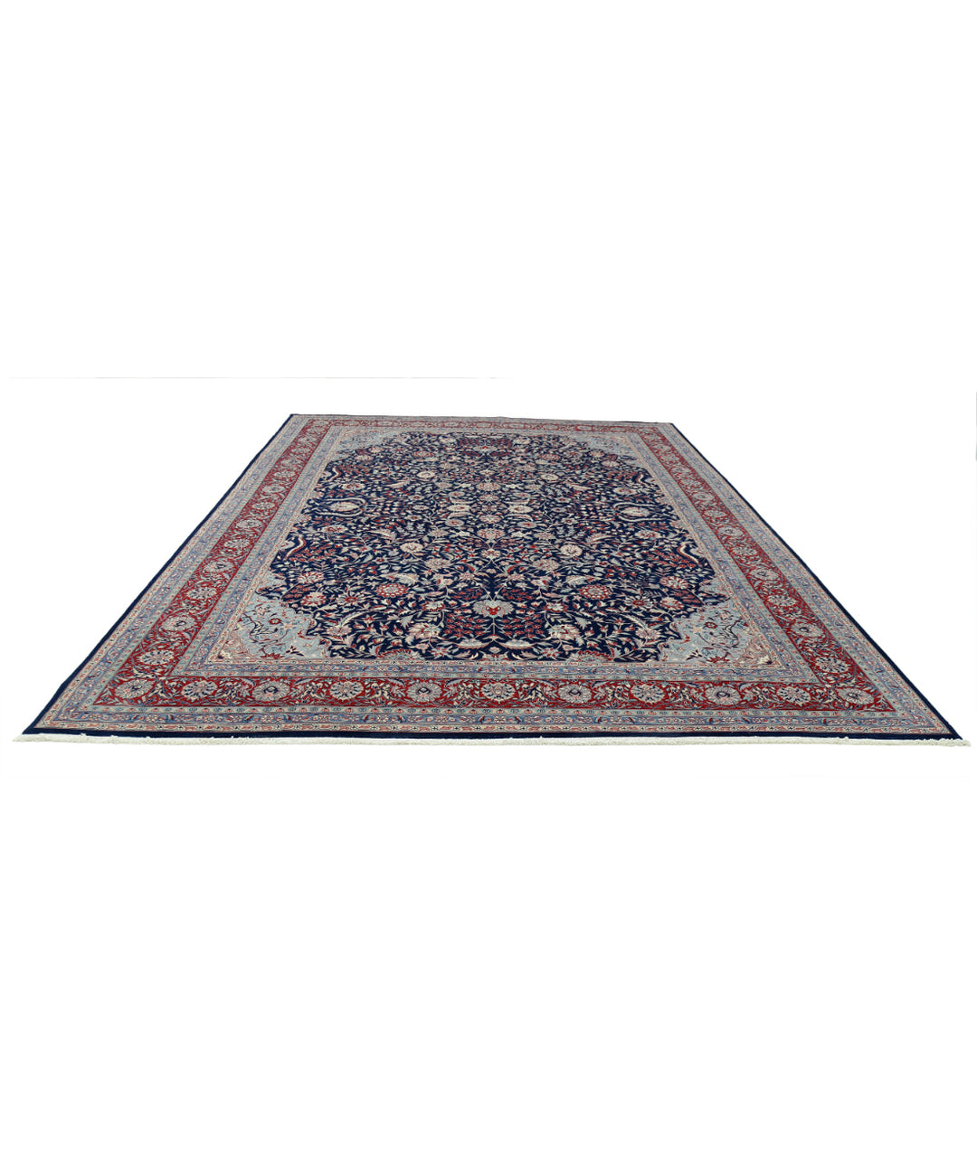 Blue Pakistani Oriental Rug 9' 9" x 13' 10" Hand-Knotted | No. AT91629
