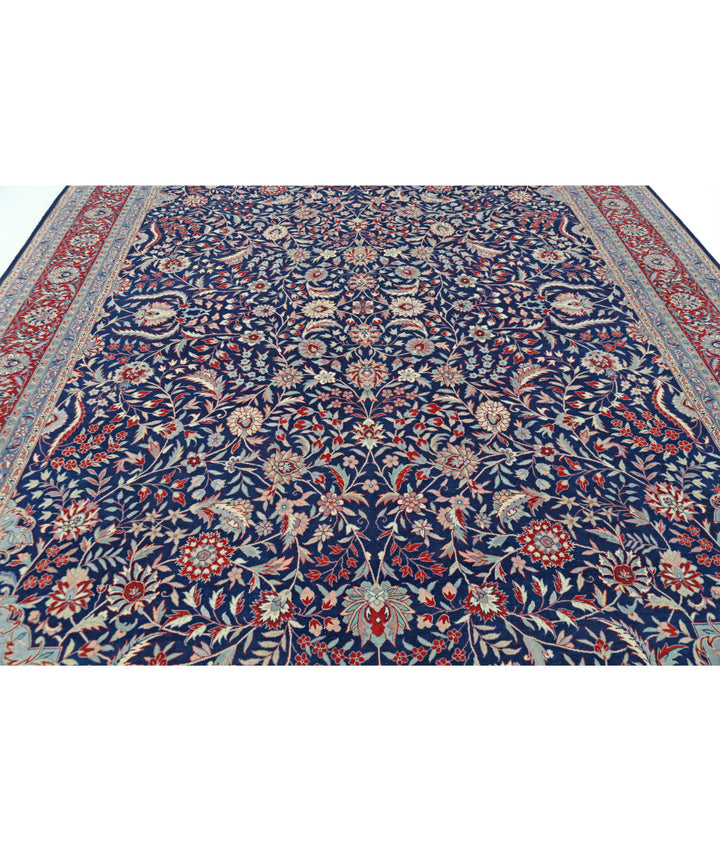 Blue Pakistani Oriental Rug 9' 9" x 13' 10" Hand-Knotted | No. AT91629