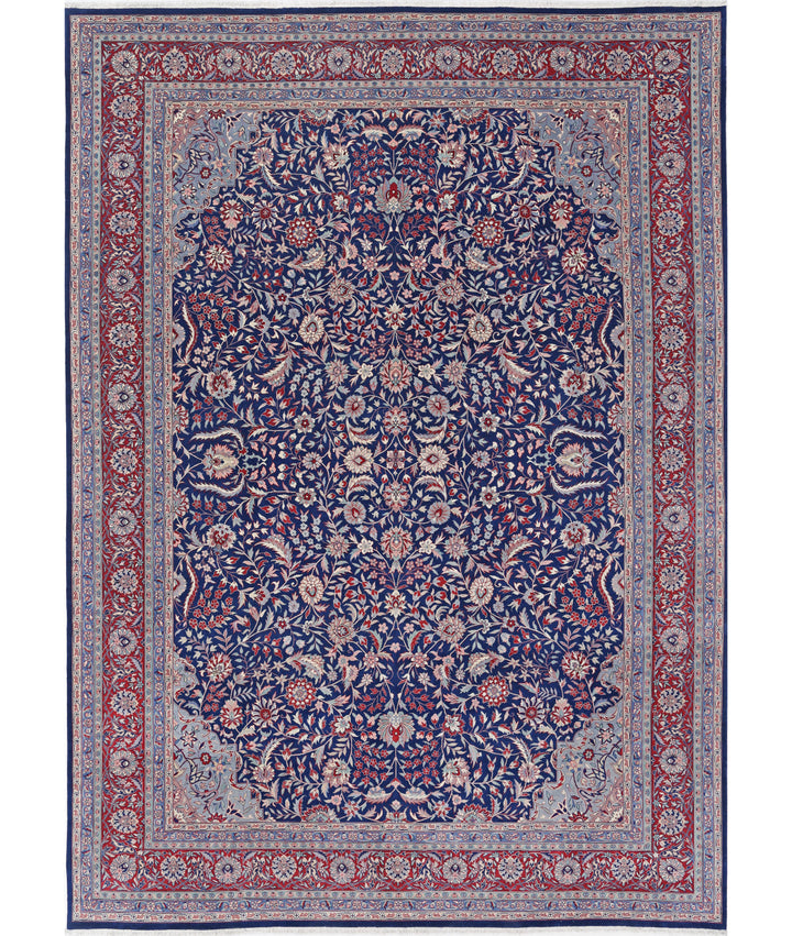 Blue Pakistani Oriental Rug 9' 9" x 13' 10" Hand-Knotted | No. AT91629
