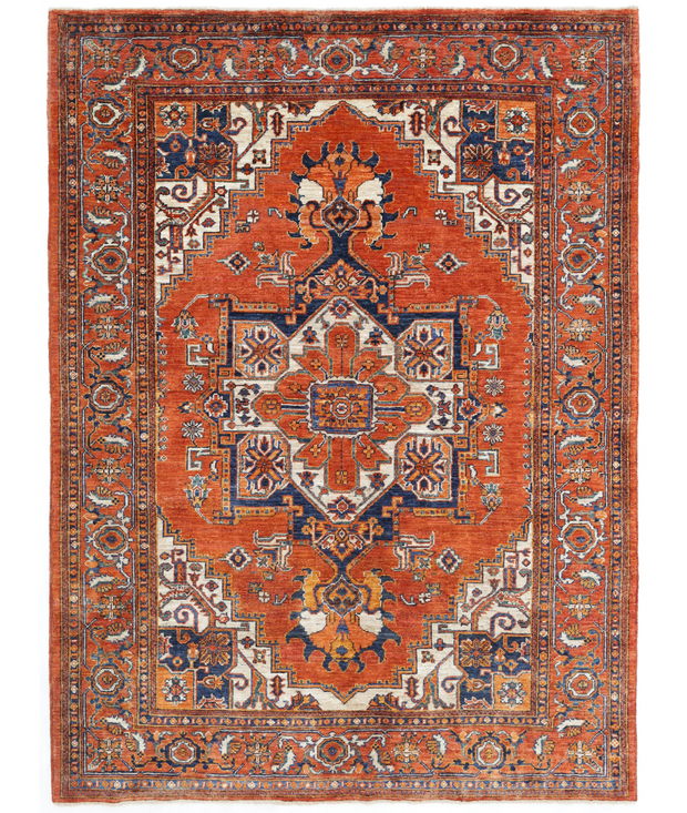 Hand Knotted Heriz Wool Rug 5'  2" x 7'  0" - No. AT22870