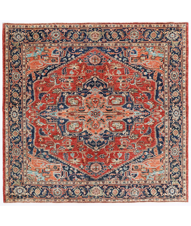 Hand Knotted Heriz Wool Rug 5'  8" x 5'  11" - No. AT88586