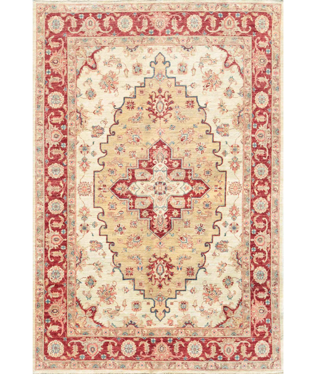 Hand Knotted Heriz Wool Rug 5'  9" x 7'  9" - No. AT66852
