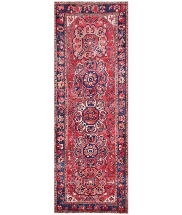 Hand Knotted Heriz Wool Rug 3'  8" x 10'  1" - No. AT68345