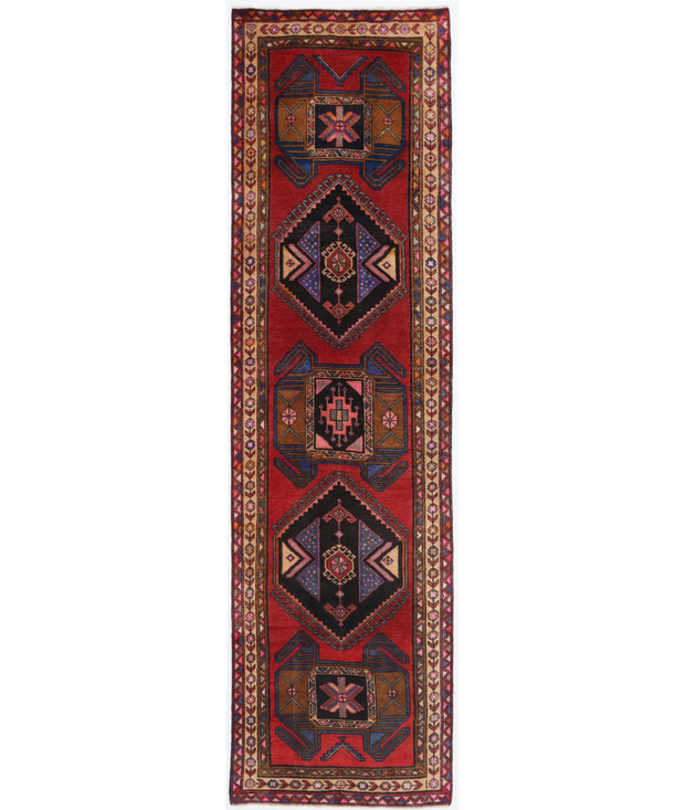 Hand Knotted Heriz Wool Rug 3'  8" x 13'  2" - No. AT36685