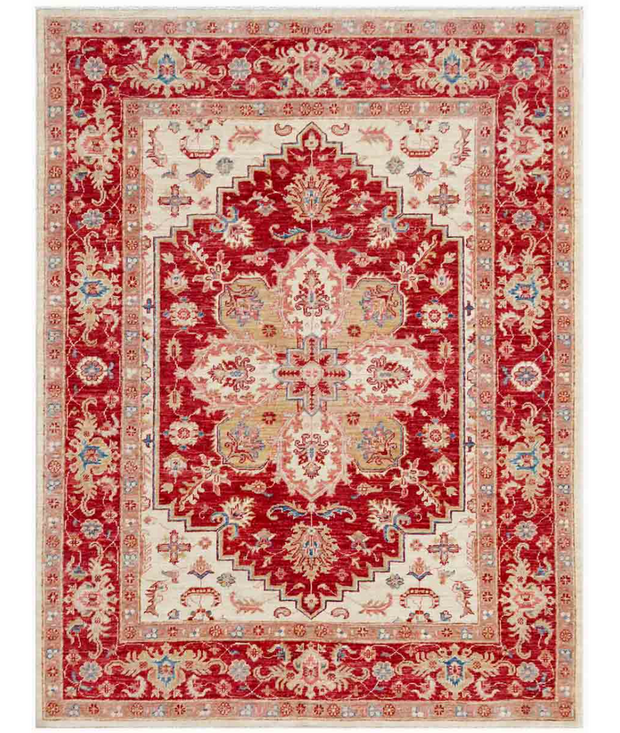 Hand Knotted Heriz Wool Rug 5'  0" x 6'  5" - No. AT51220