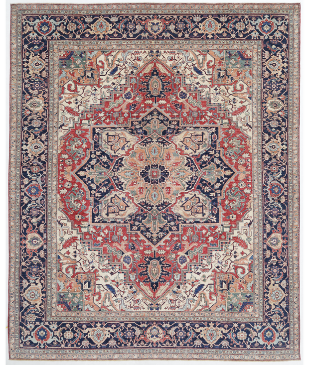 Hand Knotted Heriz Wool Rug 11'  7" x 14'  1" - No. AT96965