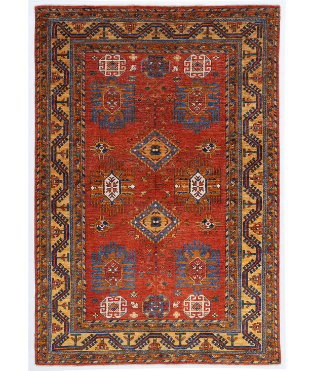 Hand Knotted Humna Wool Rug 6'  1" x 9'  2" - No. AT82886