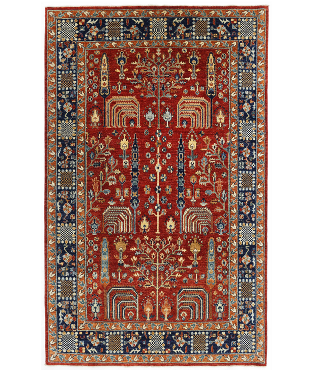 Hand Knotted Humna Wool Rug 5'  10" x 9'  5" - No. AT14137