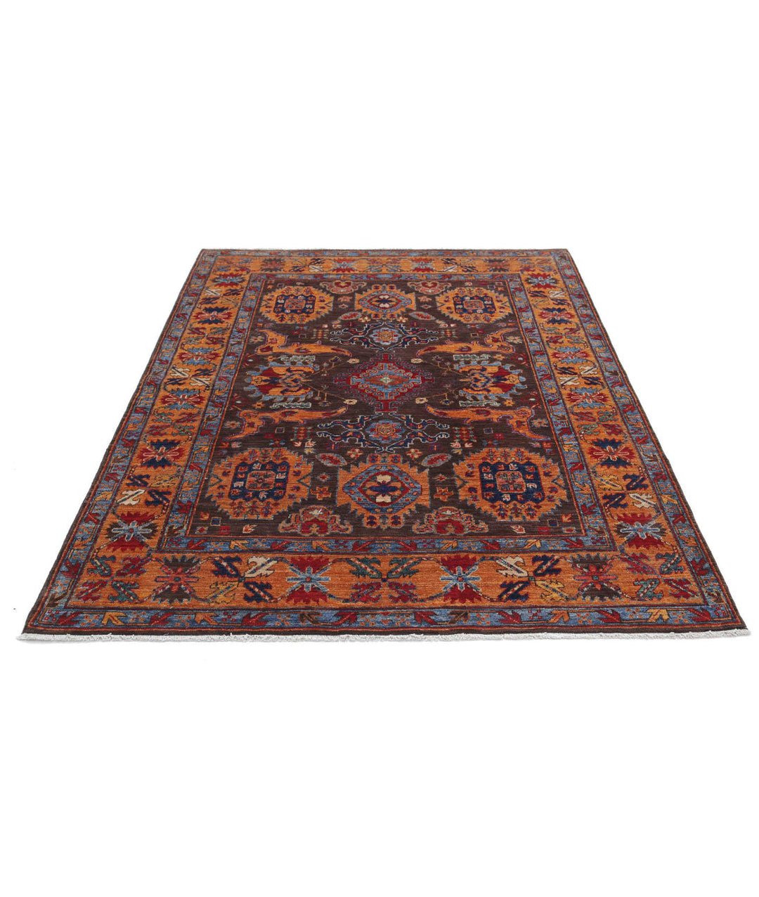 Hand Knotted Nomadic Caucasian Humna Wool Rug 5' 0" x 6' 10" - No. AT722768