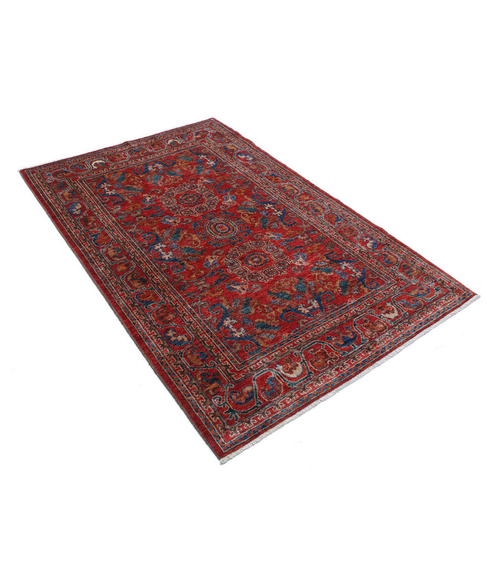 Hand Knotted Nomadic Caucasian Humna Wool Rug 4' 0" x 6' 1" - No. AT377725