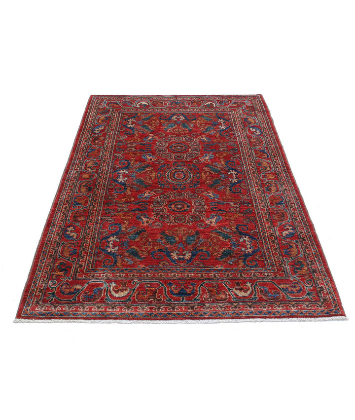 Hand Knotted Nomadic Caucasian Humna Wool Rug 4' 0" x 6' 1" - No. AT377725