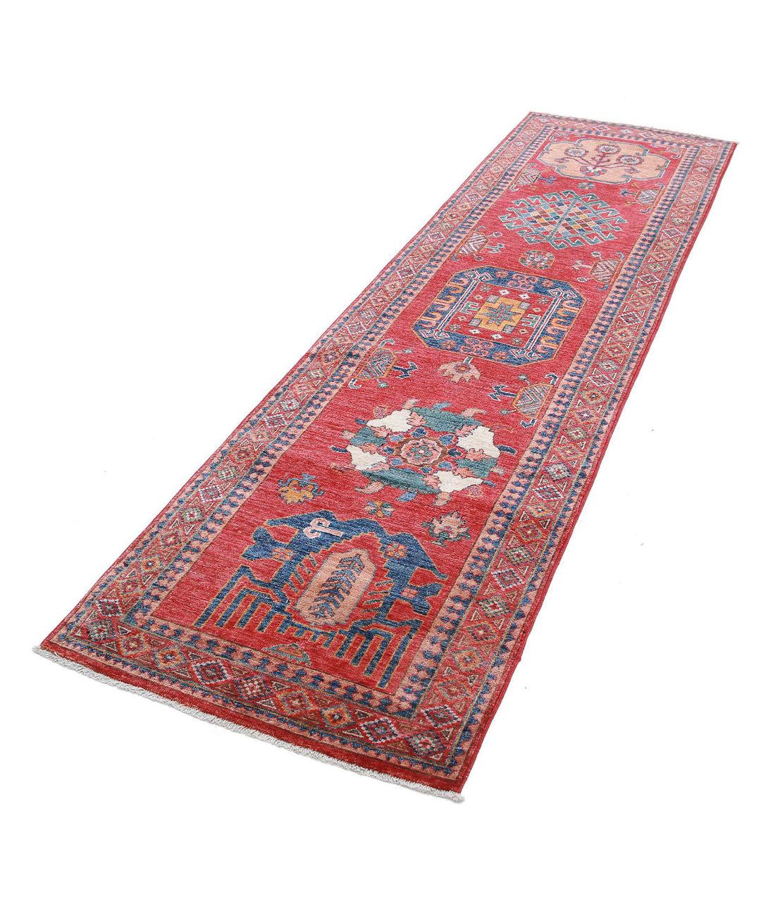 Hand Knotted Nomadic Caucasian Humna Wool Rug 2' 8" x 9' 11" - No. AT827493