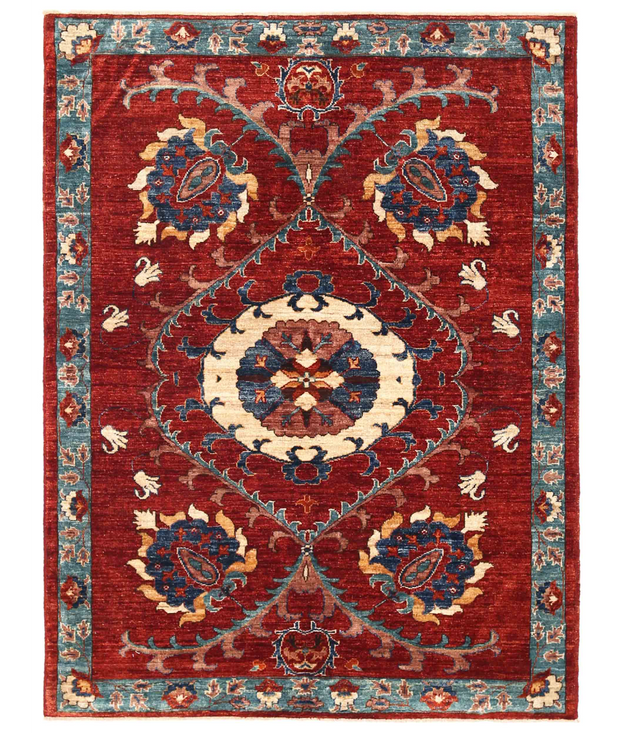 Hand Knotted Humna Wool Rug 4'  1" x 6'  6" - No. AT15251