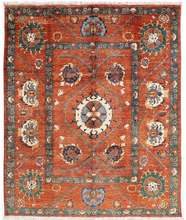 Hand Knotted Humna Wool Rug 8'  3" x 10'  0" - No. AT65672