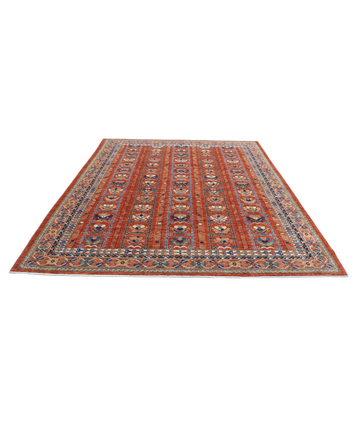 Hand Knotted Nomadic Caucasian Humna Wool Rug 7' 10" x 9' 9" - No. AT56695