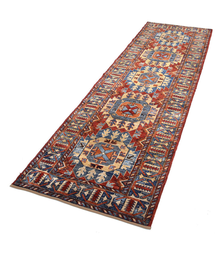 Hand Knotted Nomadic Caucasian Humna Wool Rug 2' 10" x 9' 5" - No. AT17199