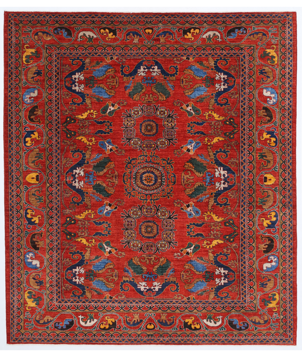 Hand Knotted Humna Wool Rug 8'  7" x 9'  9" - No. AT94449