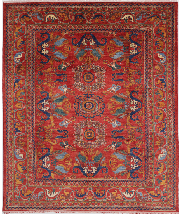 Hand Knotted Humna Wool Rug 8'  3" x 10'  2" - No. AT74410