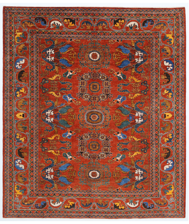 Hand Knotted Humna Wool Rug 8'  4" x 9'  8" - No. AT67605