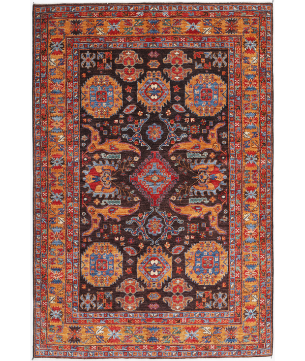 Hand Knotted Humna Wool Rug 5'  11" x 8'  11" - No. AT35135