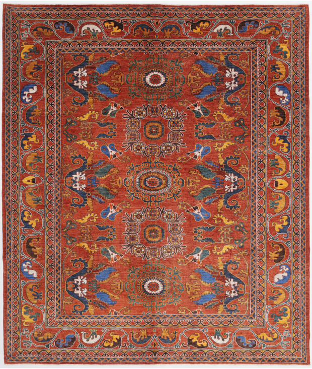 Hand Knotted Humna Wool Rug 8'  4" x 9'  8" - No. AT67302