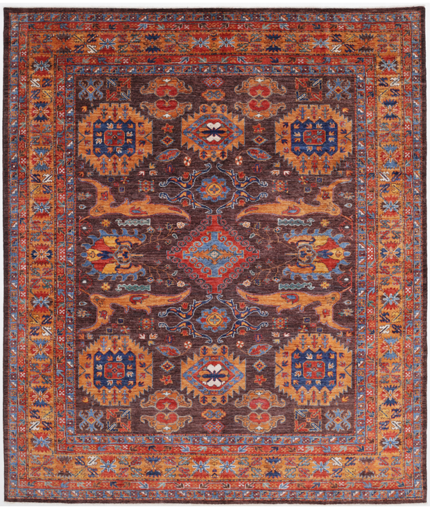 Hand Knotted Humna Wool Rug 8'  4" x 9'  9" - No. AT52512